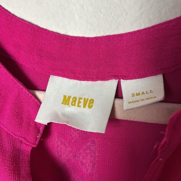 Maeve Embroidered Tunic Top in Fuchsia Embroidered Sleeveless Blouse size Small - Picture 6 of 11